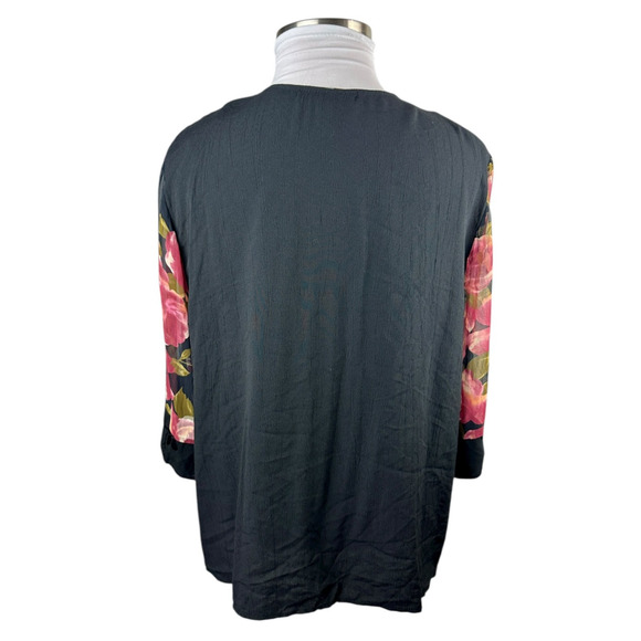 Spencer Alexis Floral Embroidered Cardigan Top Plus Size 2X Boho Fairy Artsy - Picture 10 of 15